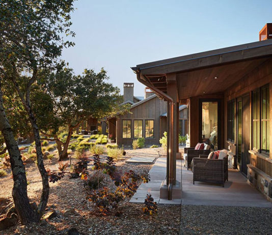 A ranch in modern style on a hill in California
