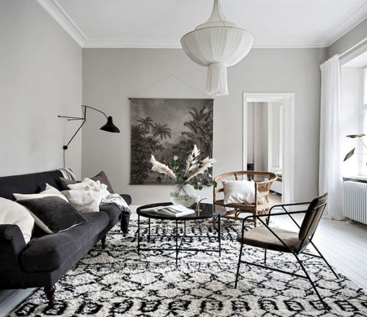 Stylish spacious apartment in neutral colours in Sweden